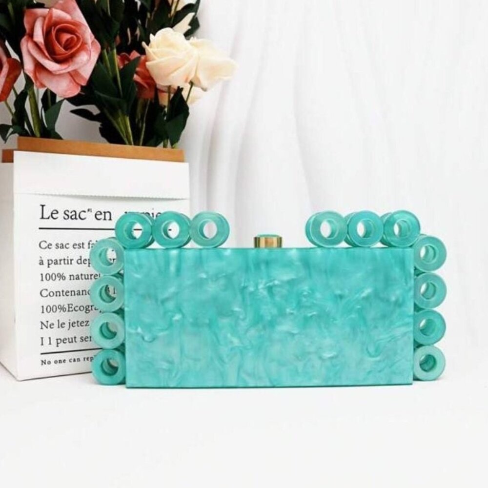 Acrylic Marble Handbag with crossbody